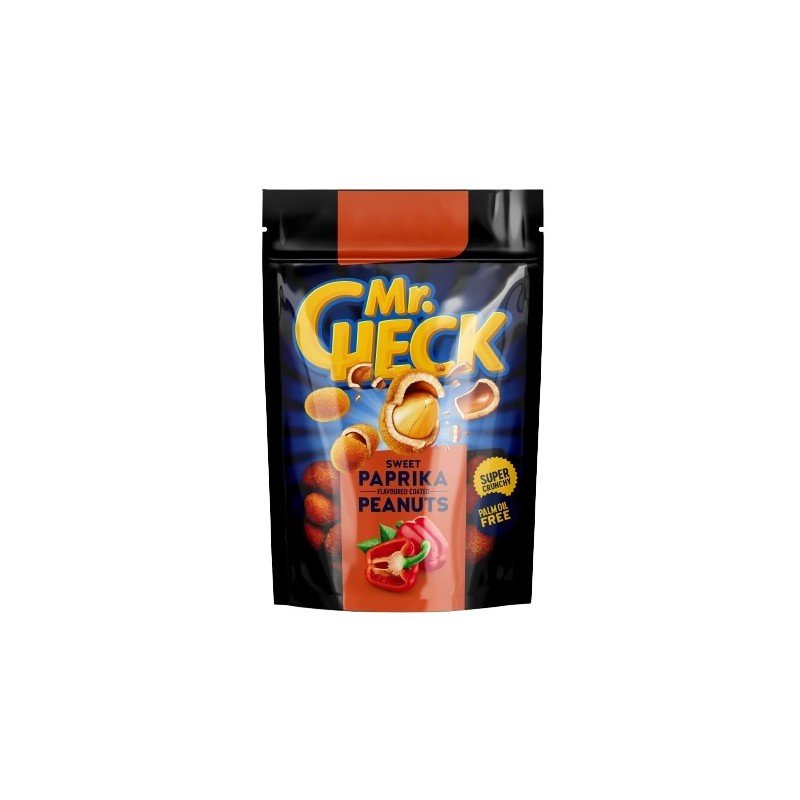 Mr.CHECK žemės riešutai  traškiame apvalkale su paprika