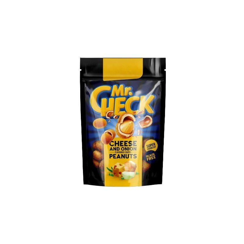 Mr.CHECK žemės riešutai traškioje luobelėje su sūriu ir svogūnu 150G