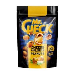 Mr.CHECK žemės riešutai traškioje luobelėje su sūriu ir svogūnu 150G